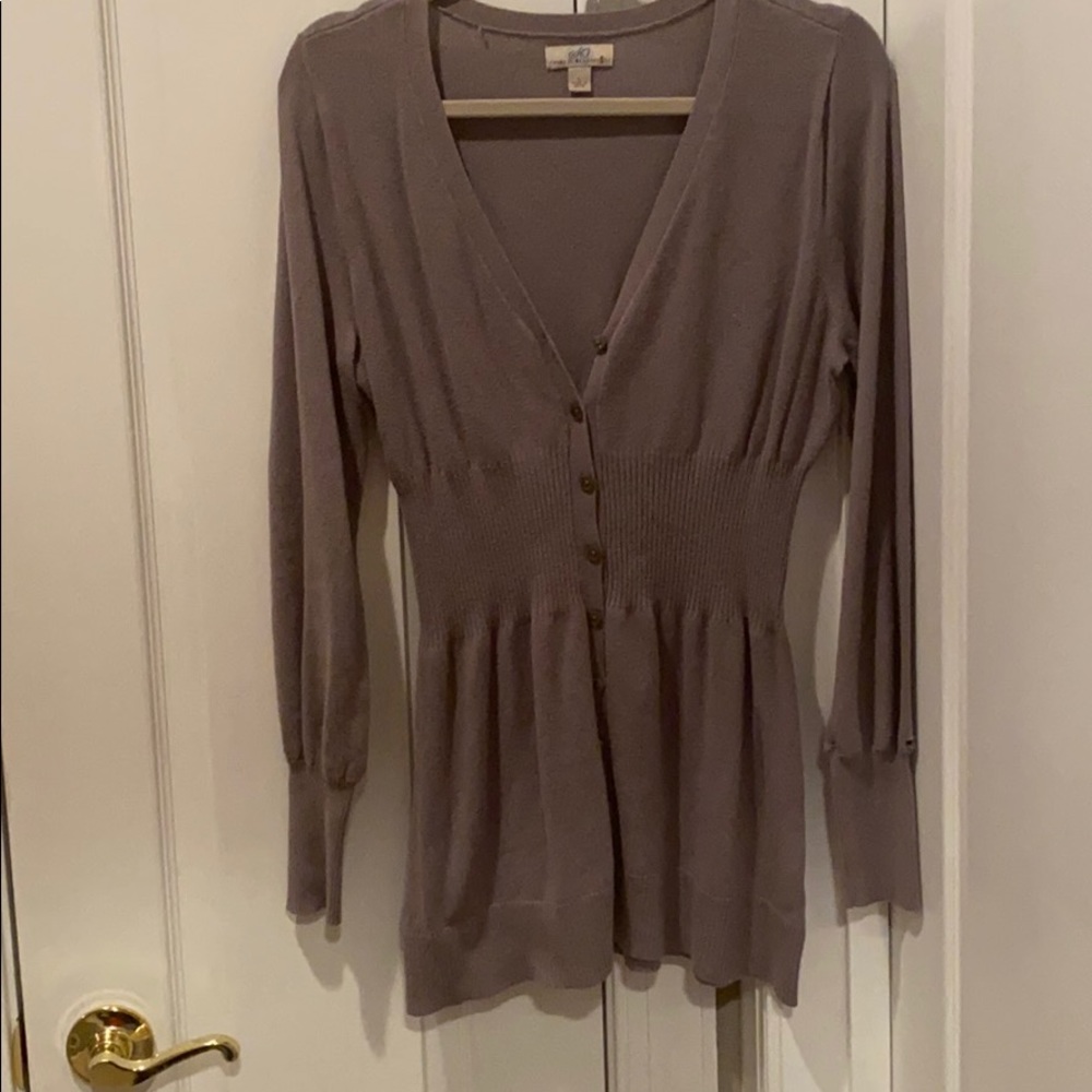 Ladies cardigan sweater, gray